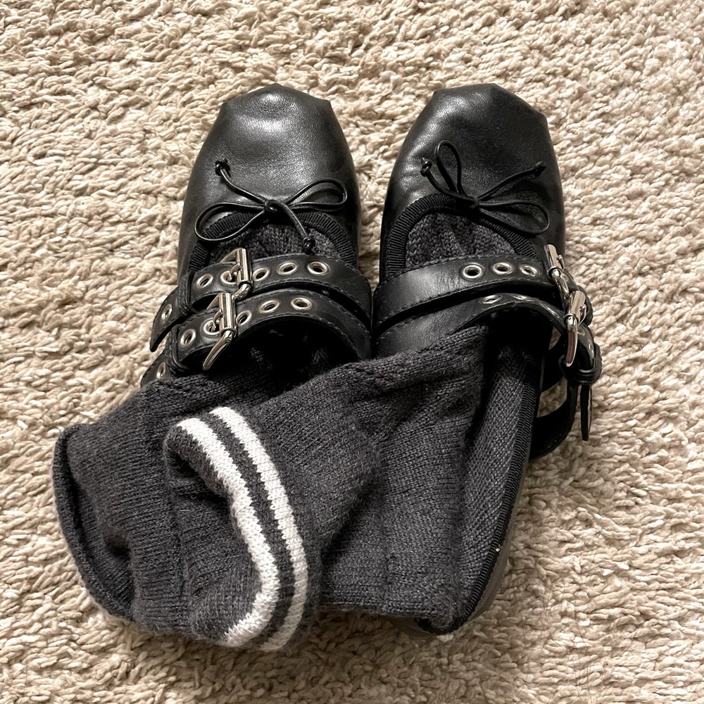 MIU MIU Black Ballerina Shoes